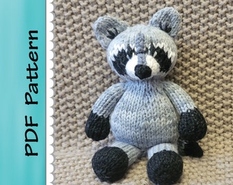 Cute Knitted Raccoon PDF Pattern Only