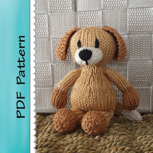 Knitted Dog Pattern: Intermediate Level Plush Toy (PDF Download)