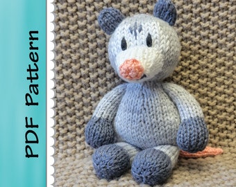 Cute Knitted Opossum PDF Pattern Only