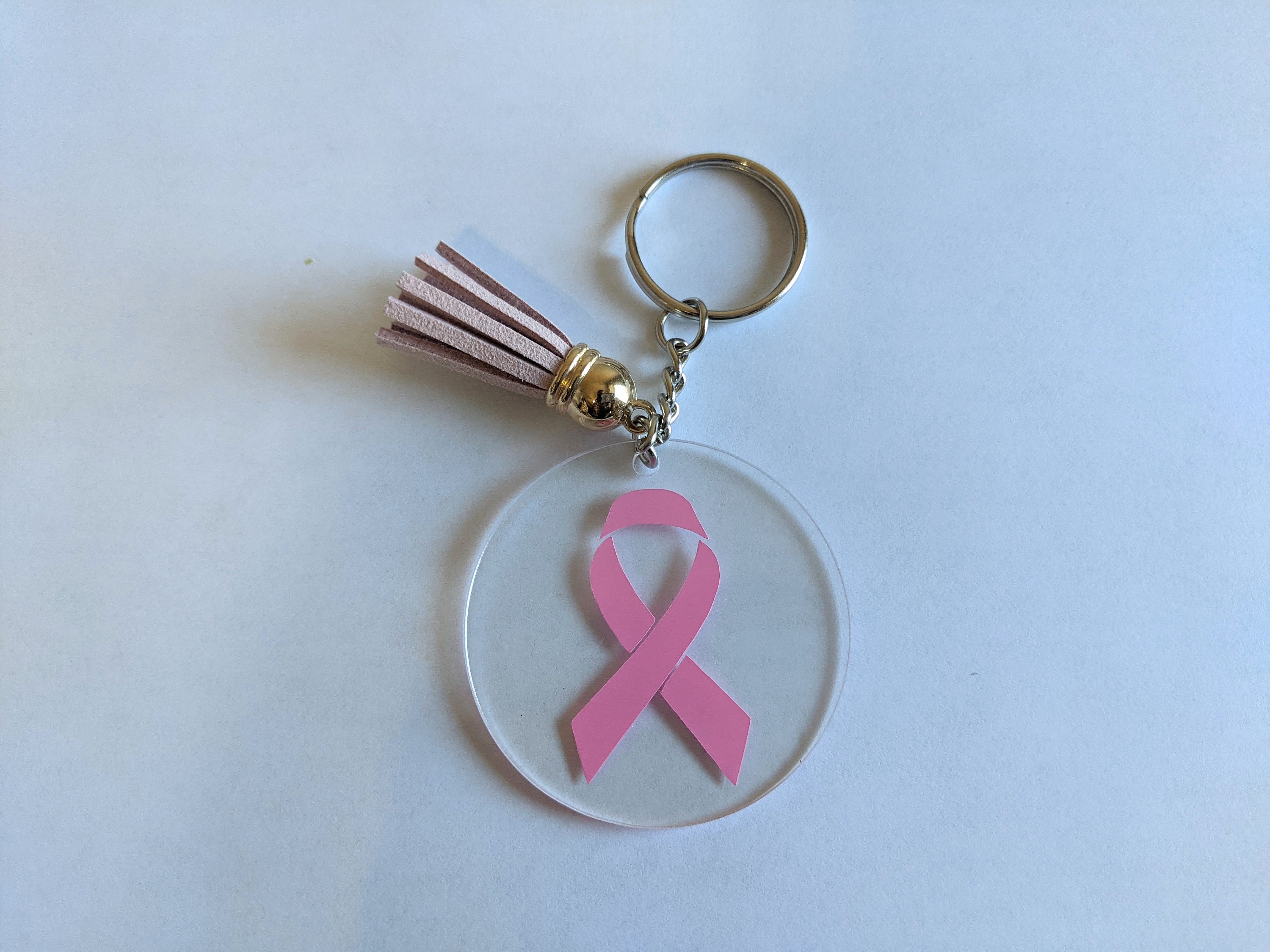 Cancer Awareness Ribbon Acrylic Keychain Etsy
