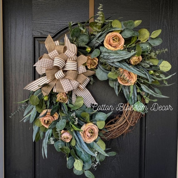 Year Round Wreath, Fall Wreath, Greenery Wreath, Boxwood Wreath, Eucalyptus  Wreath, Door Decor, Door Wreath, Farmhouse Decor, Floral Wreath 