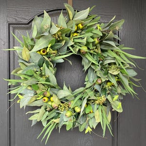 Eucalyptus Wreath for Front Door, Year Round Greenery Wreath, Wreath for All Seasons, Sage Green Door Décor, Housewarming Gift, Gift for Her