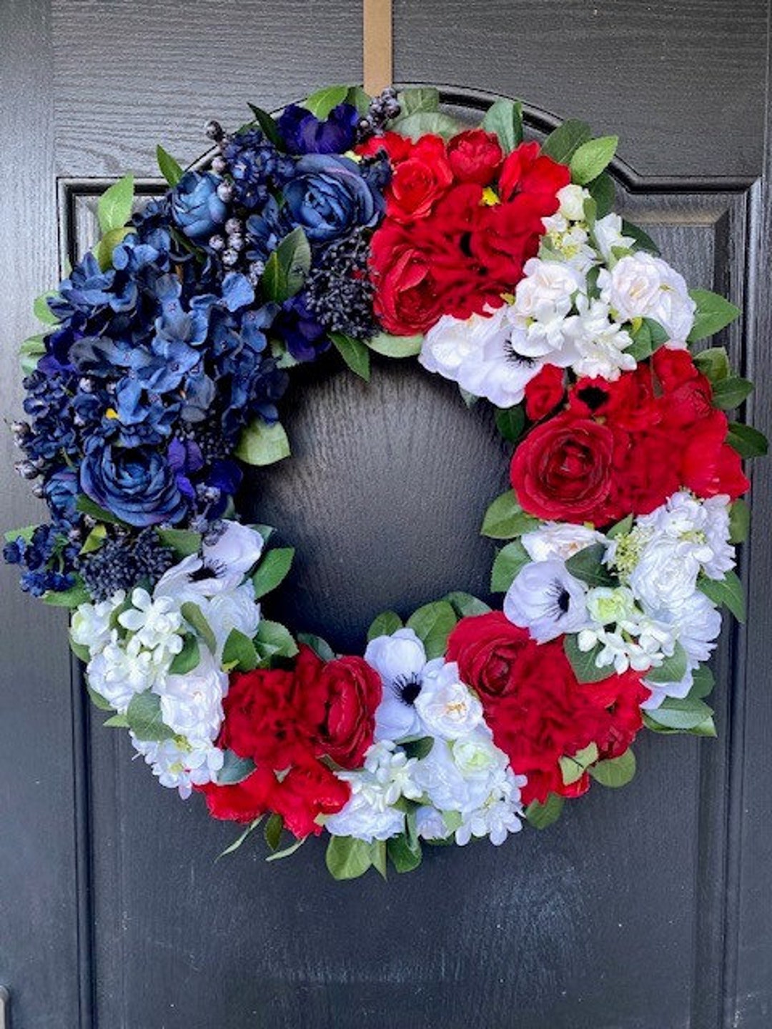 Patriotic Wreath, 4th of July Wreath, Red White and Blue Wreath ...