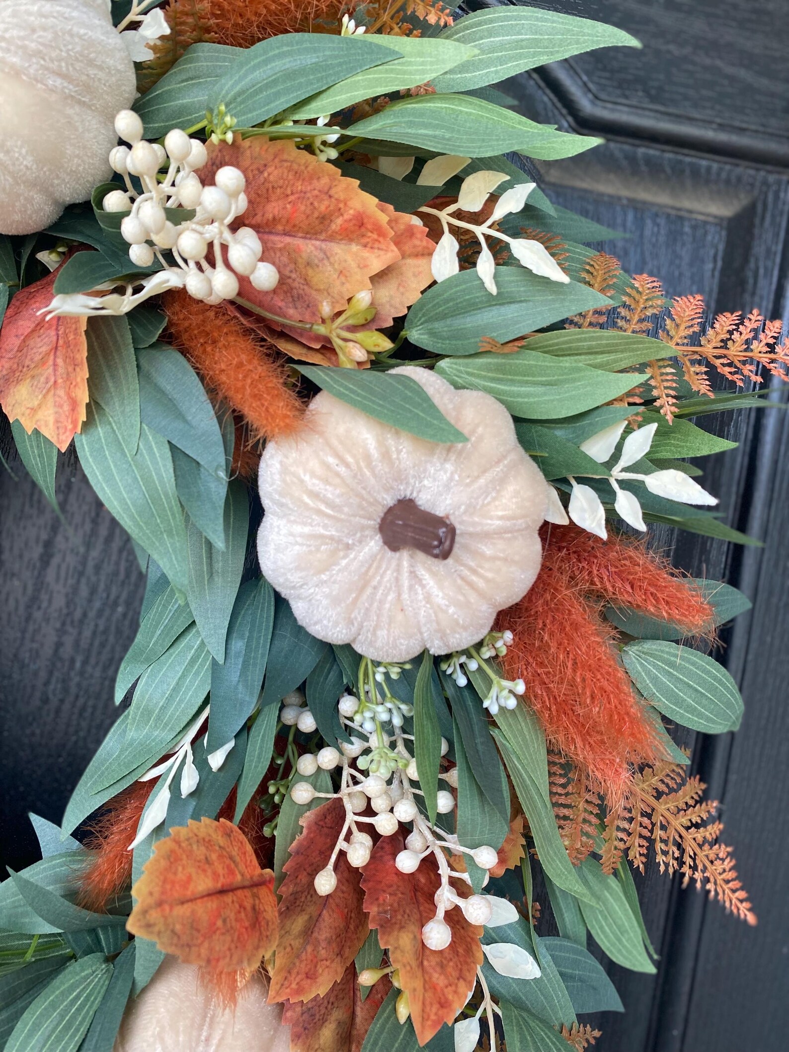 Eucalyptus Fall Wreath for Front Door, Autumn Wreath With Wheat and ...