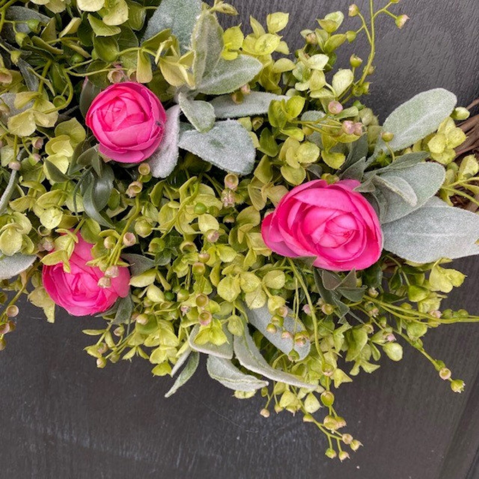 Farmhouse Wreath Lambs Ear Wreath Boxwood Wreath Spring Etsy