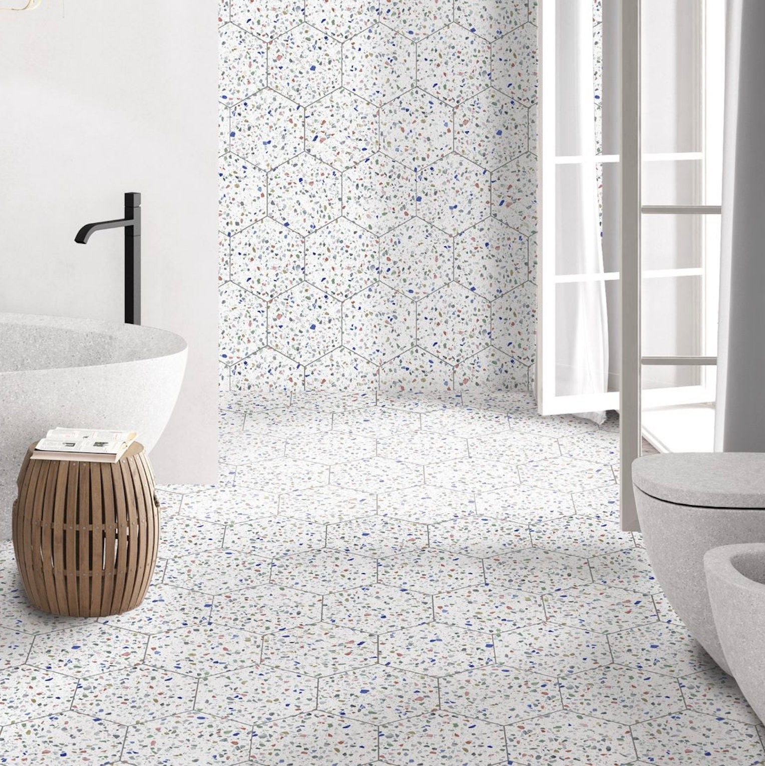 Full Tile Sample Tutti Frutti Hexagon Porcelain Wall & Floor Etsy