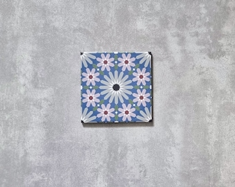 Full Tile Sample: Fizaan MINI  Artisan Moroccan Pattern  Wall & Floor Tiles 15 x 15cm