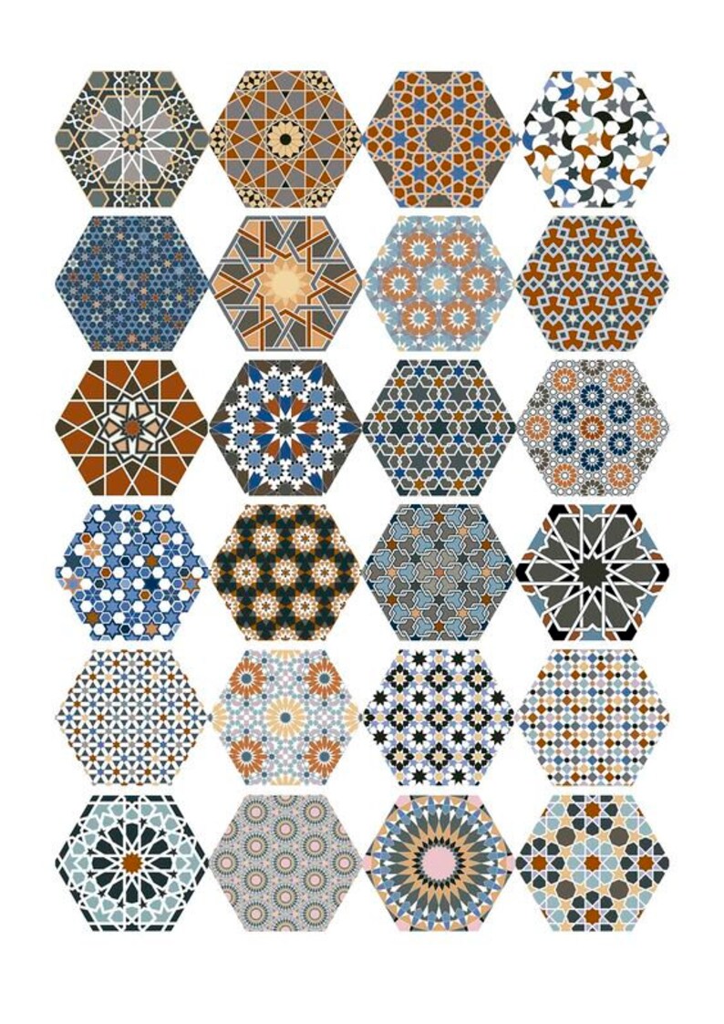 Constantinople Hexagon Moroccan Turkish Patchwork Porcelain image 5