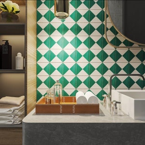 Magic Quarters Green Moroccan Patterned Porcelain Wall & Floor Tile Sample