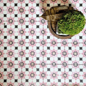 Mamounia Pink Moroccan Patterned Wall & Floor Full Tile Sample 20 x 20cm