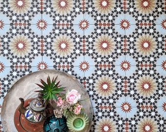 Full Tile Sample: Fizaan Carnival Moroccan Patterned Wall & Floor Tiles