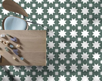 Full Tile Sample: Kenitra Green Moroccan Patterned Wall & Floor Tiles