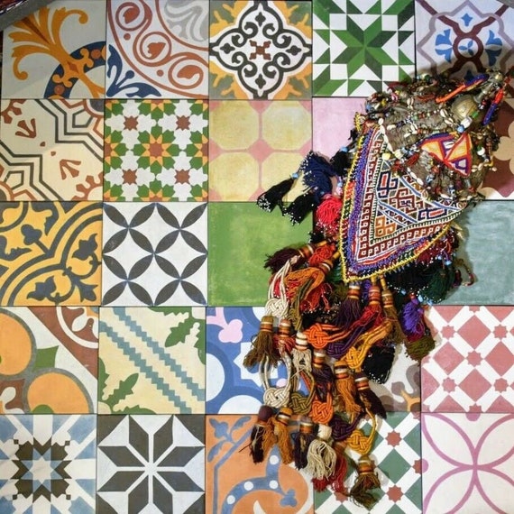 Fairouz Moroccan Turkish Patchwork Porcelain Anti Slip Indoor Etsy