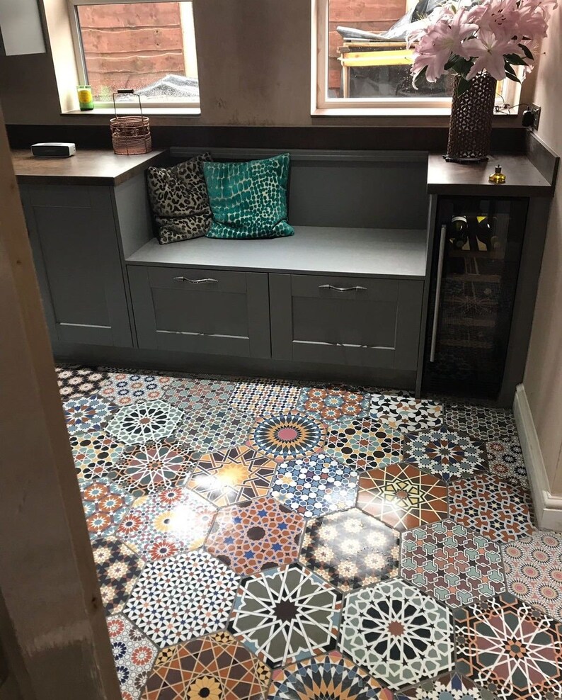 Constantinople Hexagon Moroccan Turkish Patchwork Porcelain image 3