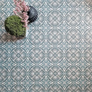 Cabana Flowers Moroccan Patterned Wall & Floor Full Tile Sample: 20 x 20cm