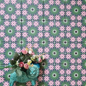 Full Tile Sample: Fizaan MINI Autumn Moroccan Patterned Wall & Floor Tiles 15 x 15cm
