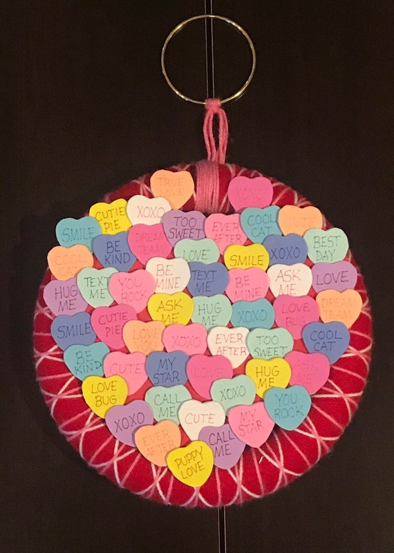 conversation heart wreath