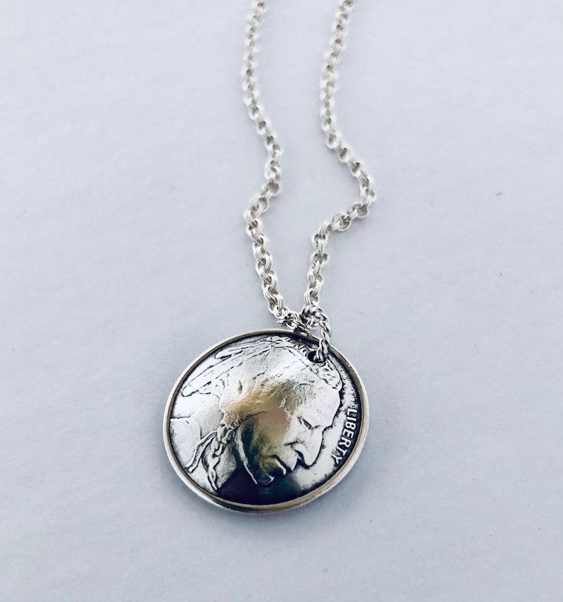 Indian Head Silver Round Necklace