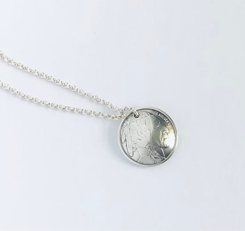 Indian Head Silver Round Necklace
