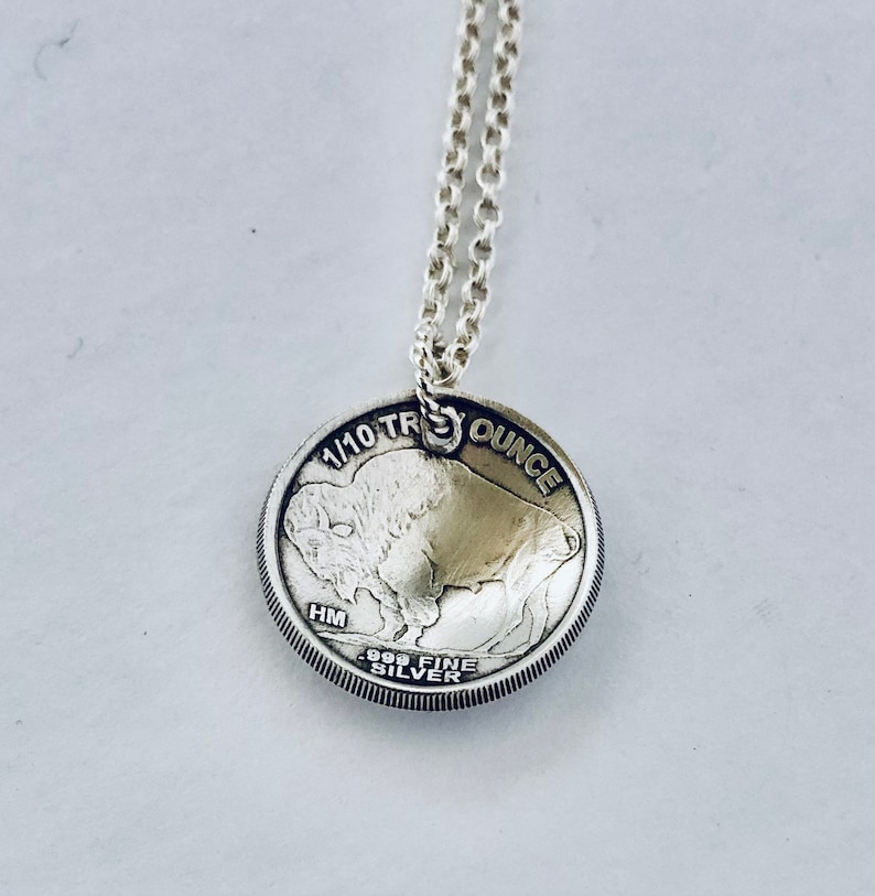 Indian Head Silver Round Necklace