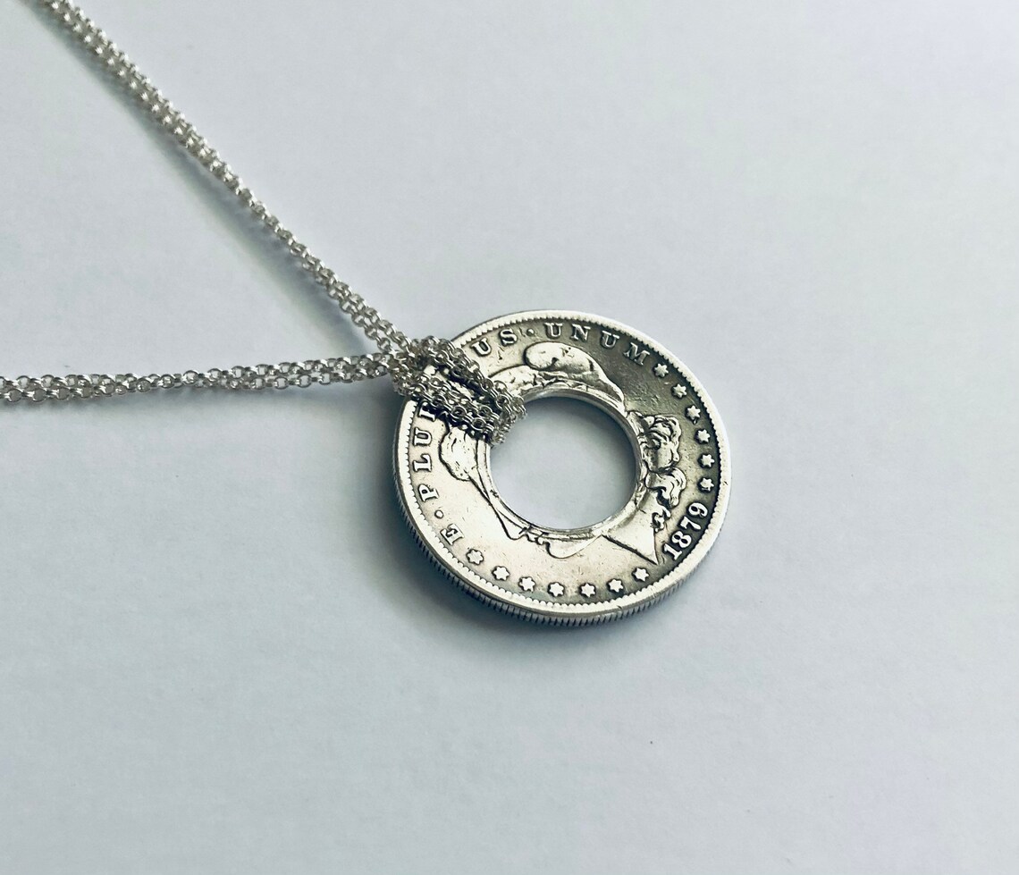 1879 Silver Dollar Necklace Etsy