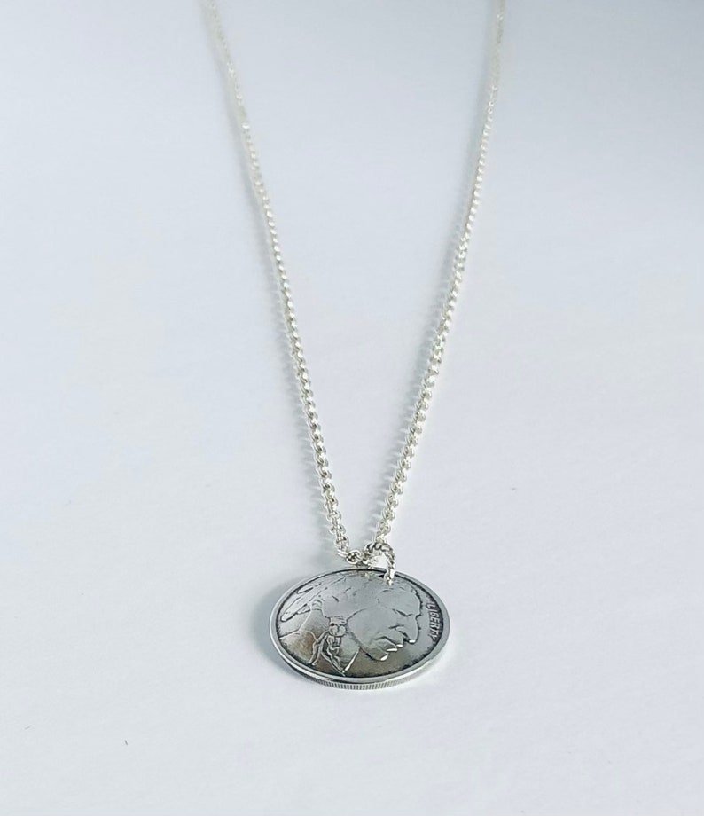 Indian Head Silver Round Necklace