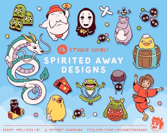 Spirited Away Clip Art, Studio Ghibli Clipart, Digital Spirited Away art, Studio Ghibli art, Vector Clipart, Instant Download