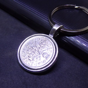70th Birthday Gifts 1956 Lucky Sixpence Coin Keyring Keychain Bag Charm