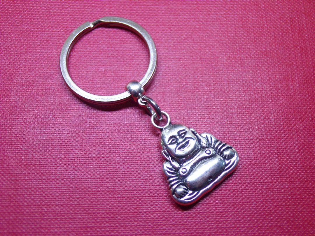 Buddhism Gift for Buddhists Laughing Buddha Keyring Keychain Religion