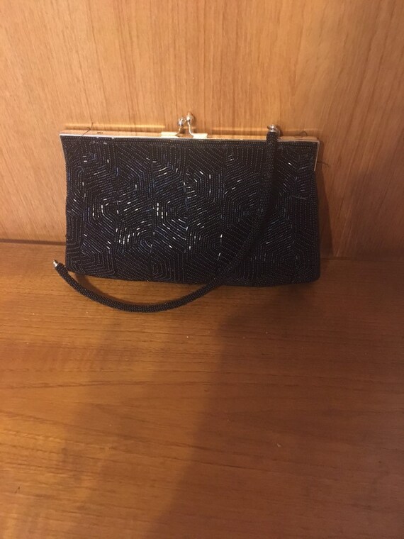 Bolso de mano con cuentas harrods negro con metal dorado de