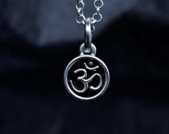 Sterling Silver Om Pendant Necklace: Spiritual Yoga Jewelry Gift
