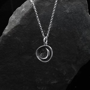 12mm x 12mm, Moon necklace, Sterling Silver necklace, Moon pendant, Half-moon pendant, Minimalist necklace, Witch talisman, Practical magic