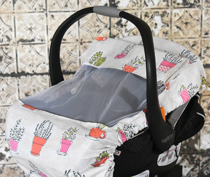 Cactus Duck Cloth Sun And Bug Cover For Baby Wearing Shower Gift Car Seat
