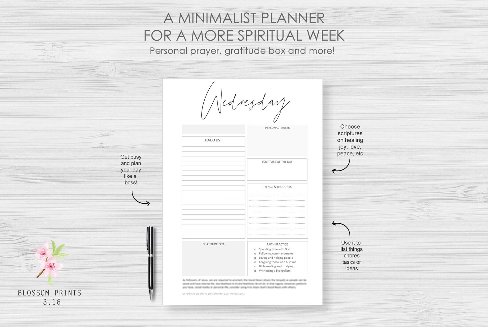 Faith Planner, Printable Christian, Daily Planner, Devotional Planner ...