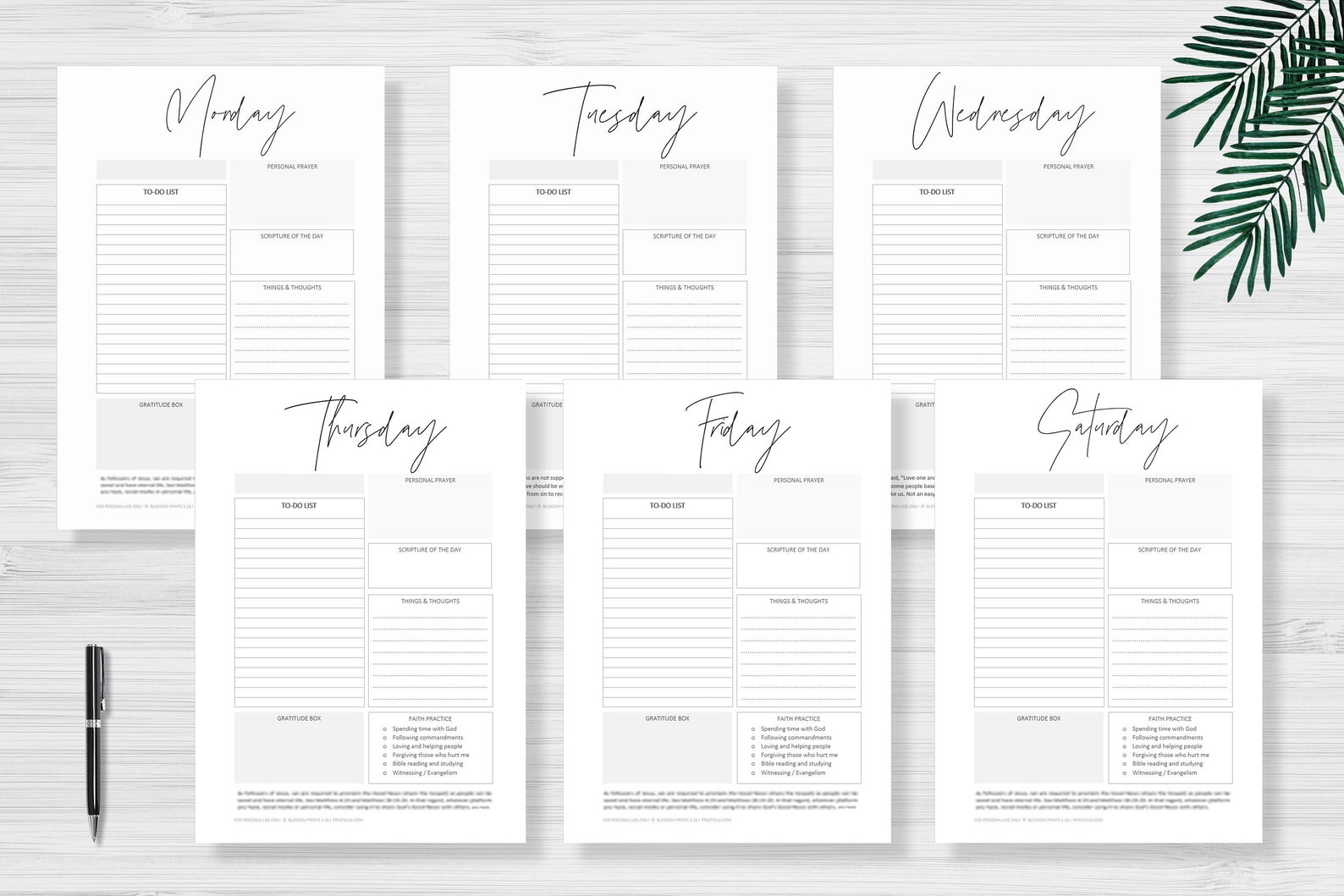 Faith Planner, Printable Christian, Daily Planner, Devotional Planner ...