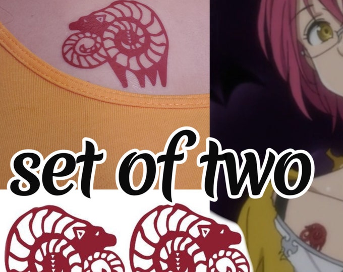 Set of 2 Tattoos Gowther Seven Deadly Sins - Etsy