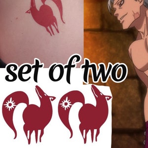 Set of 2 Tattoos Ban Seven Deadly Sins - Etsy