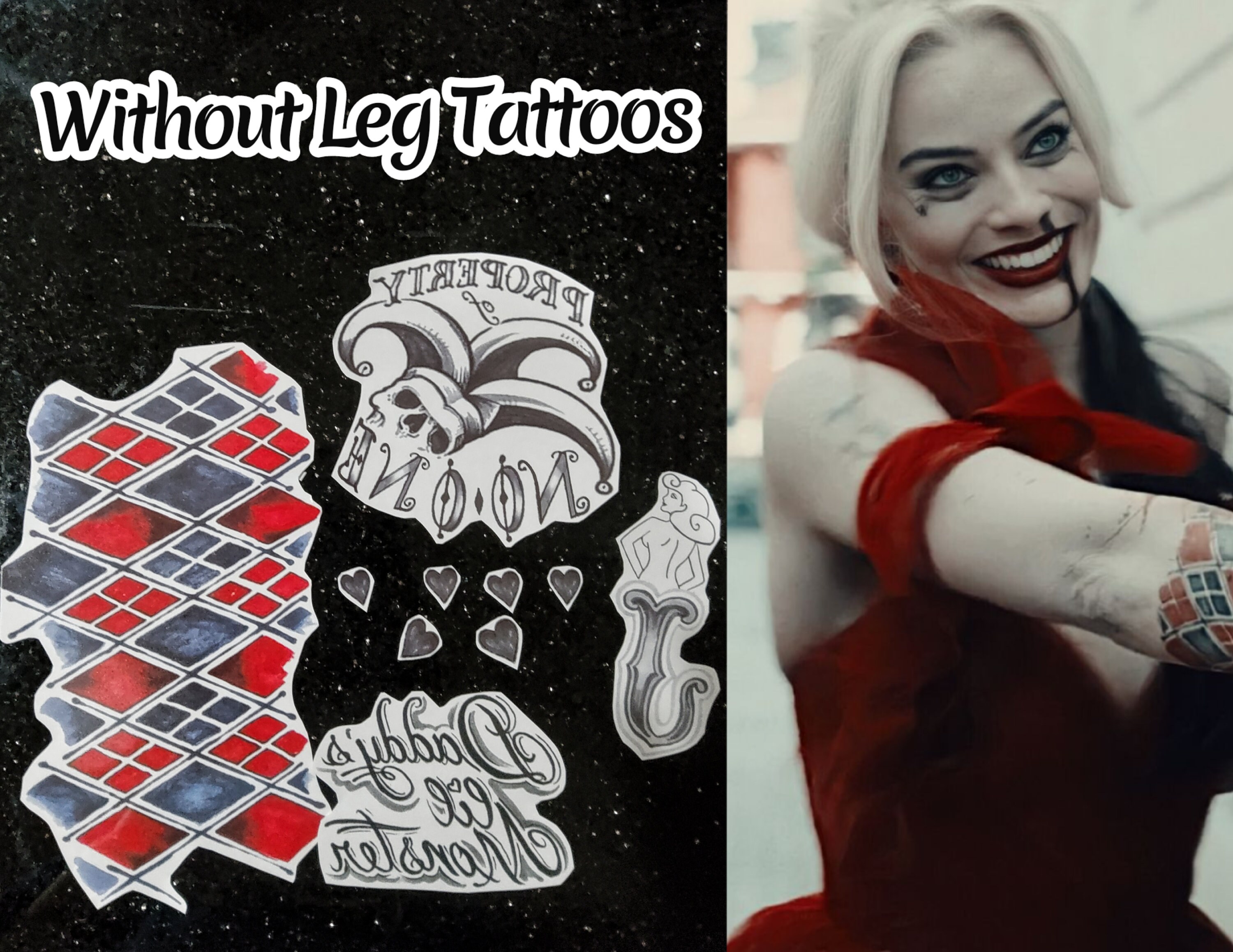FULL TATTOO SET the Suicide Squad Harley Quinn Temporary Etsy