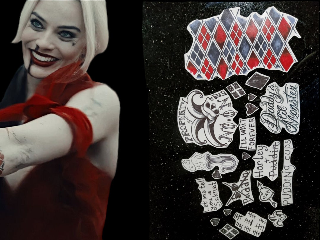 FULL TATTOO SET the Suicide Squad Harley Quinn Temporary Etsy