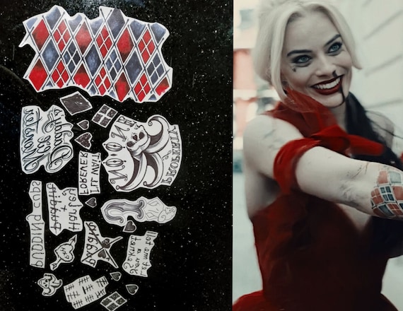 FULL TATTOO SET the Suicide Squad Harley Quinn Temporary | Etsy