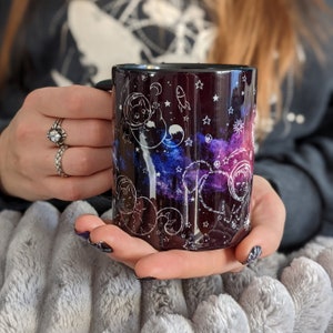 Space Fat Cats Cosmic Galaxy Fat Cats Mug Cup Keramiek Grappige espresso latte beste voor ochtendkoffie perfect idee voor cadeau voor alle kattenliefhebbers