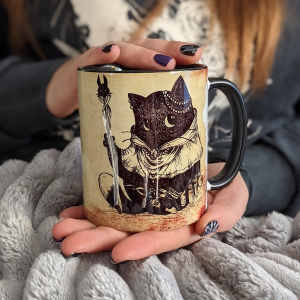 Priestess Warlock Warrior Bard RPG Role Playing Game Fat Cats Mug Cup best for morning coffee perfect idea for a gift for all cat lovers
