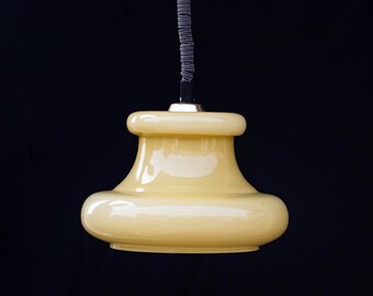Mid Century Opalin Glass pendant / 70's  lamp / Vintage Space Age ceiling lamp / Vintage  ceiling / Honey glass /