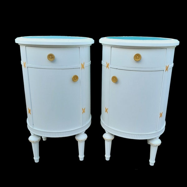 Pair of two neoclassical nightstands / antique nightstands / Louis XVI nightstands / Fully restored