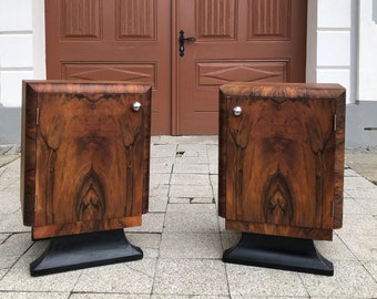 Pair of art deco nightstands from the 1930s / art deco furniture / antique furniture / Made in France / Antique Nightstands /