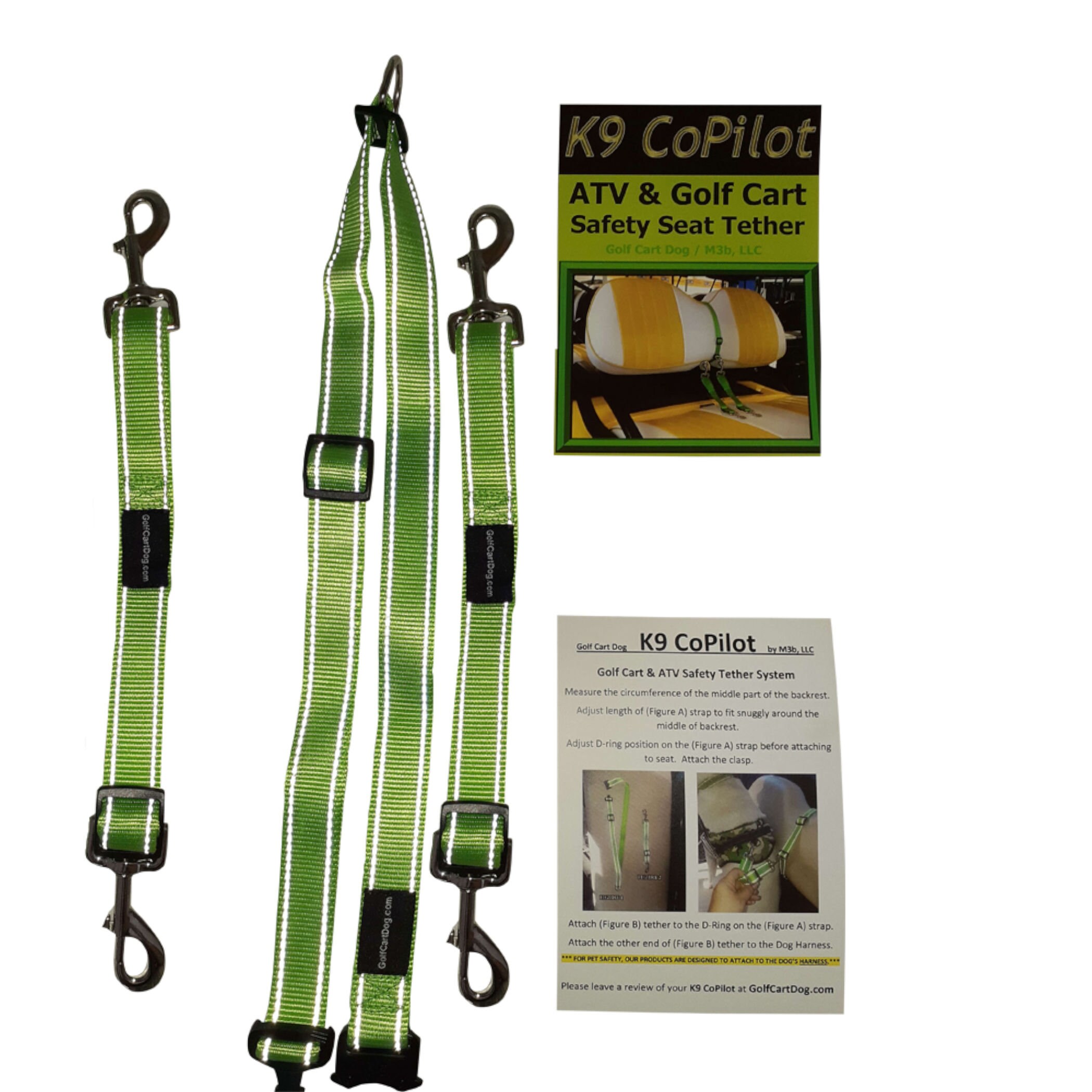 Golf Cart Tether for Dogs - K9 Copilot® TAKE TWO - Dual Tether System - Etsy