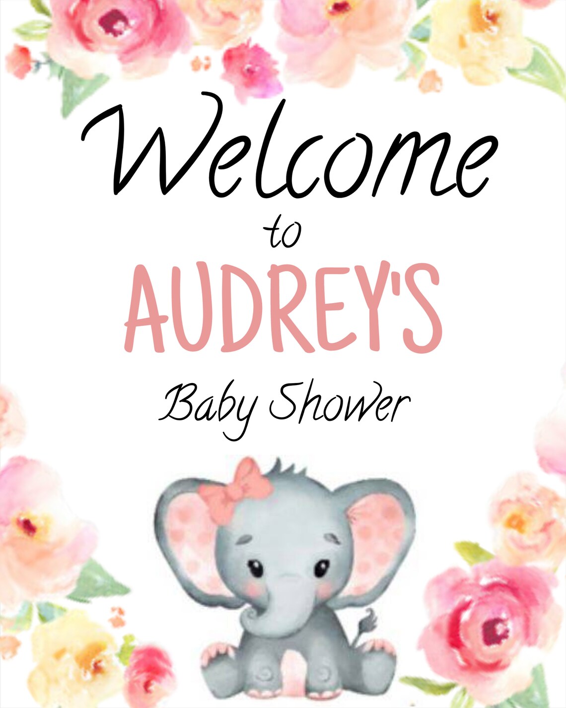 Baby Shower Welcome Sign Template Printable Editable Baby | Etsy