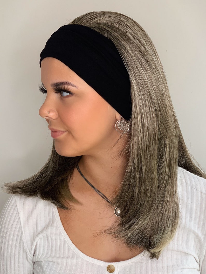 Headband wig ponytail wig salt & pepper balayage Swim Etsy