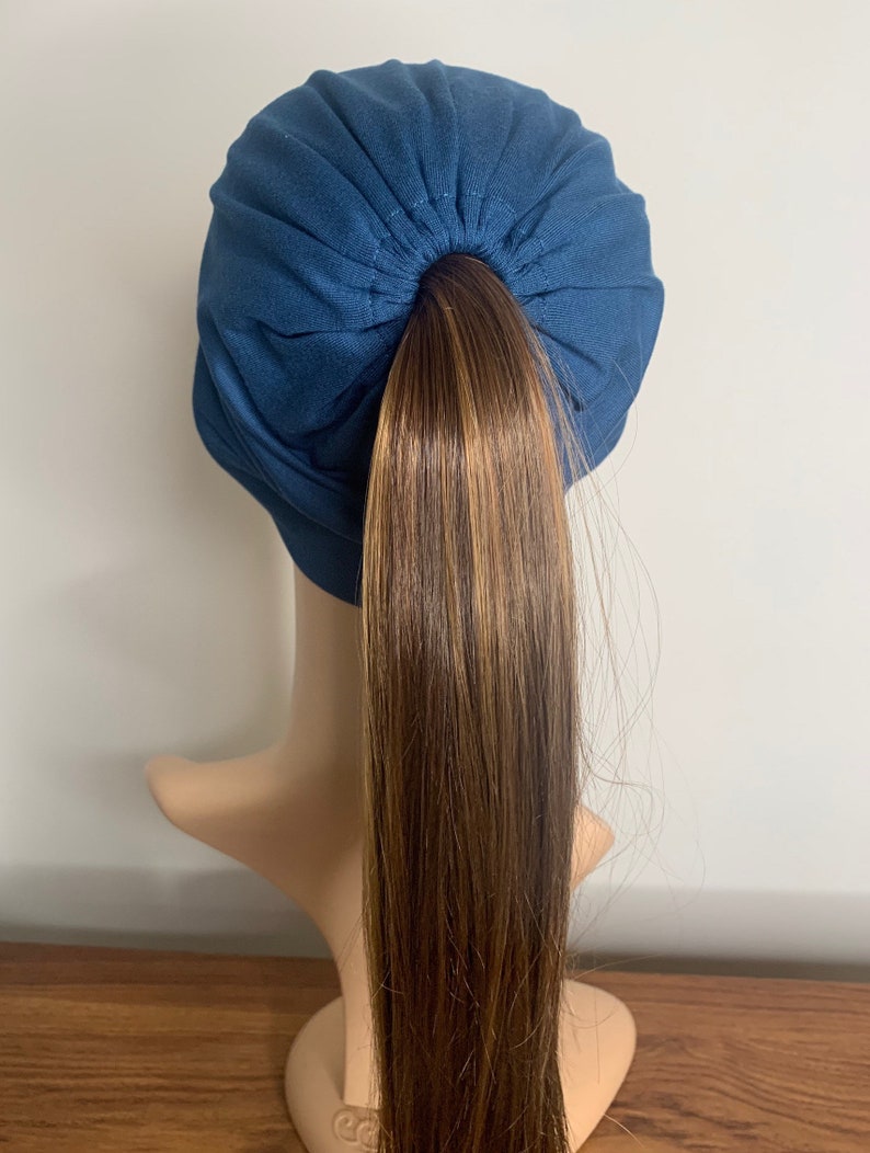 Petrol Hat With Ponytail Wig Attached Etsy UK