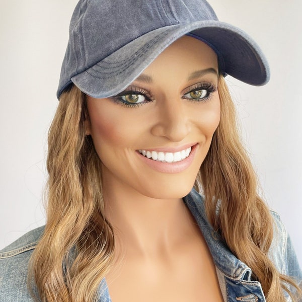 Baseball Cap With Ponytail Attached Etsy
